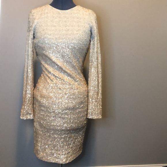 Badgley Mischka Alexis Ombré Sequin Dress - Picture 2 of 5
